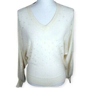 CREAM DOLMAN SLEEVE SWEATER SZ S EUC.